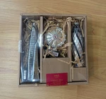 M&s London Icon Hanging Decorations 3 Pc Glass Christmas Tree Ornament Set. Fixed Price $35.00.