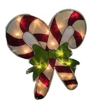 18" Sienna Lighted Candy Cane Double Sided Window Sign Christmas Decoration. Fixed Price $19.99.