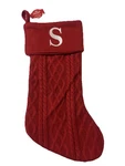 Holiday Time 20 Knit Stocking Embroidered Monogram Initial Christmas. Fixed Price $12.00.