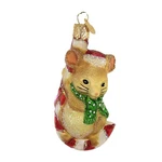 Old World 3.50IN Christmas Mouse, Glass, Ornament Candy Cane 12637. Fixed Price $25.99.