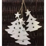 Bundle Of 4 White Wooden Hanging Trees Christmas Decor. Fixed Price $26.00.
