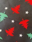 2 Yds Quilt Cotton Black/ Red/green Xmas Trees Stars 44 Wide. Fixed Price $12.00.