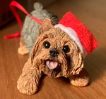 Nib Sandra Brue Sandicast Yorkie Terrier Ornaments De No L Christmas Figurine. Fixed Price $30.00.