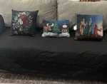 Christmas Throw Pillows Tapestry Mohawk Two X18 And One 6 In Size. Fixed Price $33.00.