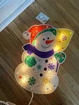 12" Lighted Snowman Christmas Window Silhouette Decoration - Nib. Fixed Price $18.00.