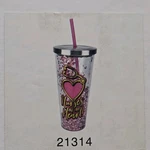 Spoontiques Nurse 20 Oz Insulated Glitter Plastic Cup With Straw, Double Wall. Fixed Price $10.00.
