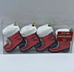 New Home 4" Red Santa Boot Shatterproof Ornaments Set Free Ship. Fixed Price $14.95.