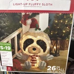 Holiday Time 26 Light Up Fluffy Sloth Christmas Decoration Indoor Outdoor. Fixed Price $39.99.