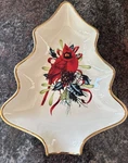 Lenox Winter Greetings Cardinal Christmas Tree Shaped Candy Dish China Dining. Fixed Price $7.69.