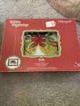 Pfaltzgraff Holiday Happenings Rectangular Glass Bells Christmas Platter Nib!. Fixed Price $65.99.