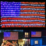 (new) American Flag Lights, 420 Led Usa Net Outdoor Waterproof Patr. Fixed Price $29.93.