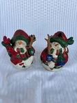 Snowman Ceramic Tealight Candle Holder Hand Painted Christmas Holiday Decoration. Fixed Price $32.00.