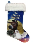 The Star Movie Blue First Noel Christian Nativity Scene Christmas Stocking. Fixed Price $9.99.