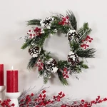 Melrose Snow Mixed Pine Berry Wreath 20"D. Fixed Price $84.99.
