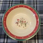 Royal Season's Snowmen Serving Bowl 10 Inch Stoneware Christmas Dish. Fixed Price $6.74.