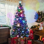 Juegoal 6 Ft Pre-lit Optical Fiber Christmas Artificial Tree, Rgb Color Changing. Fixed Price $119.00.