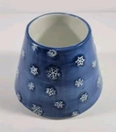 Snowflake Holiday Time Ceramic Christmas Candleshade Topper. Fixed Price $10.00.