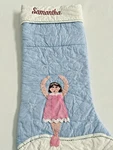 Pottery Barn Kids Samantha Quilted Christmas Stocking Ballerina Monogram Gingham. Fixed Price $19.99.