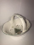 Nikko Vintage Christmastime Candy/nuts Basket W/ Handle Porcelain Made Japan. Fixed Price $13.00.