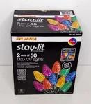 Sylvania Stay-lit 2 Sets Of 50 C9 Faceted Led Christmas Lights Multicolor. Fixed Price $34.19.