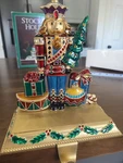 Costco Jeweled Enamel Gold Metal Stocking Holder Hanger Nutcracker. Fixed Price $29.50.