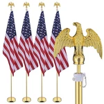 Yescom 4 Pack 8 Ft Sectional Indoor Flagpole Kit Aluminum Eagle Finial Us. Fixed Price $189.90.