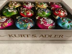 Kurt Adler Days Of Christmas Glass Ornament Set 12, 65MM. Fixed Price $45.00.