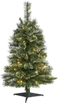 3FT Artificial Snow Tip Pine Christmas Tree With Clear Led Lights For Indoor Hol. Fixed Price $51.99.