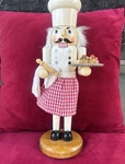 Wooden Chef Nutcracker Figurines Red Gingham Christmas Holiday Decor Set Of 2. Fixed Price $27.99.