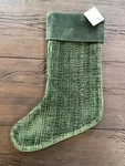 Brand New Pottery Barn Green Chenille Christmas Stocking Mono. Fixed Price $49.99.