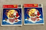 Two Vtg Classic Clings Christmas Window Holiday Decorations Sheets Usa. Fixed Price $8.00.