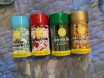 Wilton Holiday Candy Decoration Sprinkles (4) -snowflakes, Canes, Holly, Stars. Fixed Price $15.00.