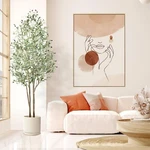 Alupssuc 6FT Faux Olive Tree, Artificial Trees Indoor With Natural Wood. Fixed Price $230.99.