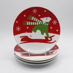 Snowpup By Crate & Barrel Salad Dessert Plate Christmas Holiday Euc Set Of 4. Fixed Price $38.67.