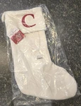 St. Nicholas Square Ivory Cable Knit Christmas Stocking Red "c" *new*. Fixed Price $16.97.