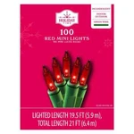 New!fast Shipping Holiday Time 100-COUNT Red Mini Lights, Green Wire, 21FT. Fixed Price $6.99.