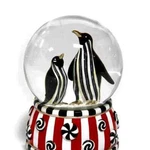 Brand New Mackenzie Childs Checkmate Penguin Snow Globe/music Box 4.25" Wide, 6.. Fixed Price $69.50.
