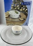 Anchor Hocking Snowflake 2PC Chip & Dip Set Stoneware Glass Christmas. Fixed Price $15.00.