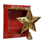 Deck The Halls Star Gold Glitter 12 Inch Tall Christmas Tree Topper. Fixed Price $19.95.