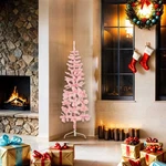 Christmas Tree Decor Slim Artificial Half Xmas With Stand Pink Vidaxl. Fixed Price $33.99.