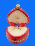 Red Heart Case Diamond Engagement Ring Europe Glass Christmas Tree Ornament Gold. Fixed Price $49.95.