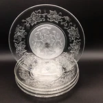 Princess House Fantasia Poinsettia 8" Glass Plates Frosted Center Of 4. Fixed Price $19.97.