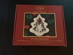 Lenox Winter Greetings Cardinal Christmas Tree Shaped Candy Dish 8.25" Open Box. Fixed Price $12.95.