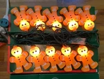 New Kurt Adler Christmas Blow Mold Gingerbread Men 10-LIGHT String Set Tested. Fixed Price $20.00.