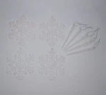 9 White Glitter Snowflake Christmas Tree Ornaments 5.5". Fixed Price $14.99.