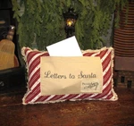 Primitives By Kathy Letters To Santa Claus Decorative Childs Christmas Pillow. Fixed Price $24.90.