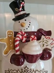 Snowman Cookie Jar By Grasslands Road 11" Tall. Fixed Price $24.99.
