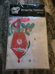 Kitchenettes Vintage Christmas Pointsettia Lamp Post Plastic Tablecloth 52"X72". Fixed Price $12.50.