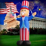 Domkom 12FT Patriotic Independence Day 4TH Of July Memorial Inflatable Outdoor. Fixed Price $123.27.