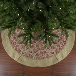 Northlight 48" Tan And Red Rustic Burlap Poinsettia Christmas Tree Skirt. Fixed Price $62.99.